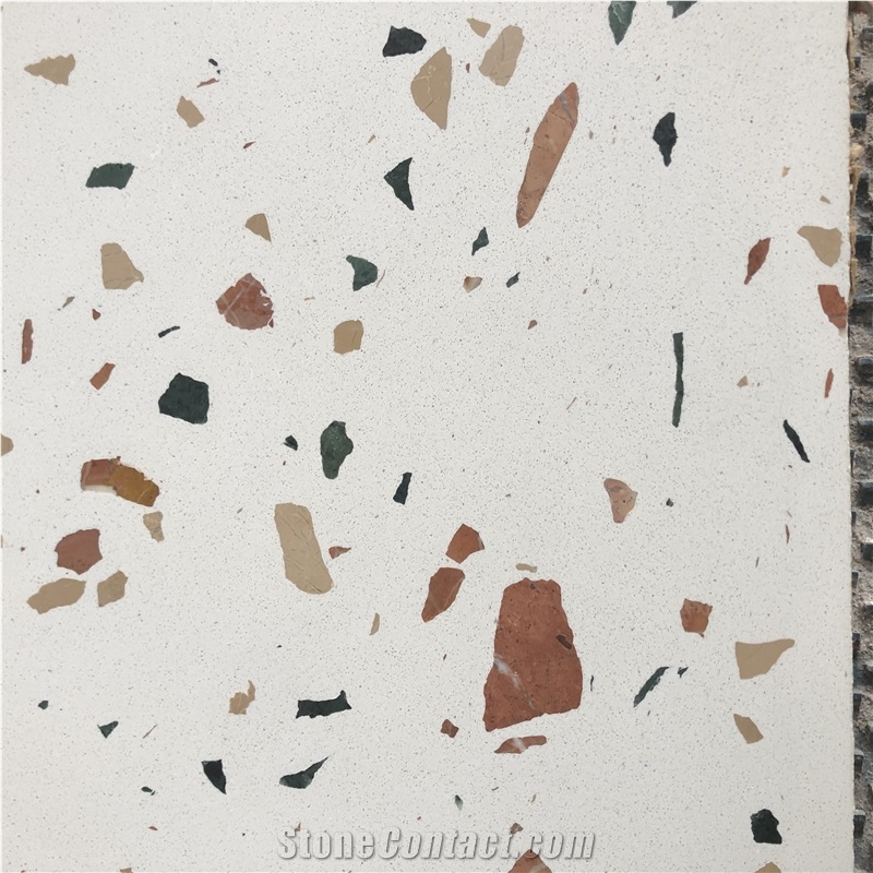 Multicolor White Terrazzo Shopping Mall Floor Desert Sand